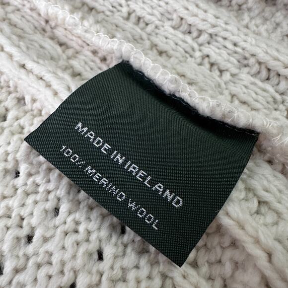 Standun Wrap Cardigan Sweater Women’s Medium Cream Ivory Ireland Merino Wool - Picture 7 of 10